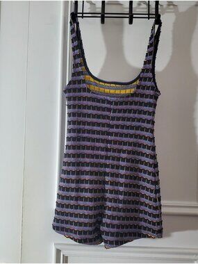 Rare ZARA Crochet Knit Jacquard 70s Style Cheeky Romper Shorts
